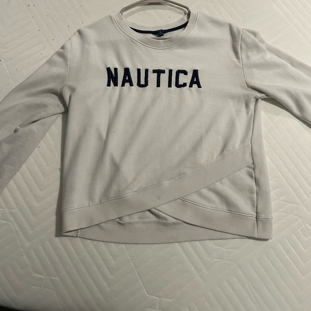 Women’s blue and white Nautica sweatshirt
